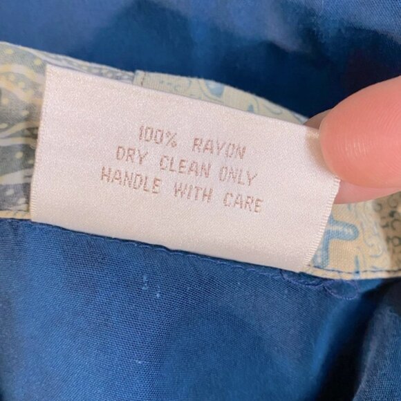 Vintage Nativewear Designs Blue Stonewash Long Sleeve Button Up Blouse M - Picture 4 of 16